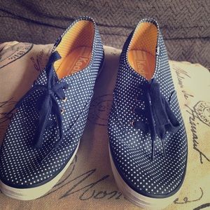Navy polka dot keds